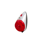 Spanninga Retro Nr.9 Xds Dynamo achterlicht in chroom en zwart, geschikt voor fietsen, zichtbaar met bevestigingsbeugel