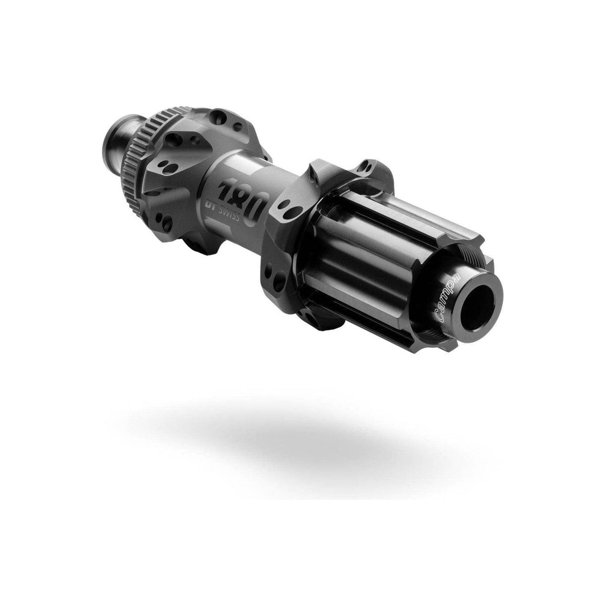 Achternaaf DT Swiss 180 Straightpull CA, zwart, 9-12V EXP Race, ceramische schijf, 142/12mm, aluminiummantel, 24G, voor racefietsen.