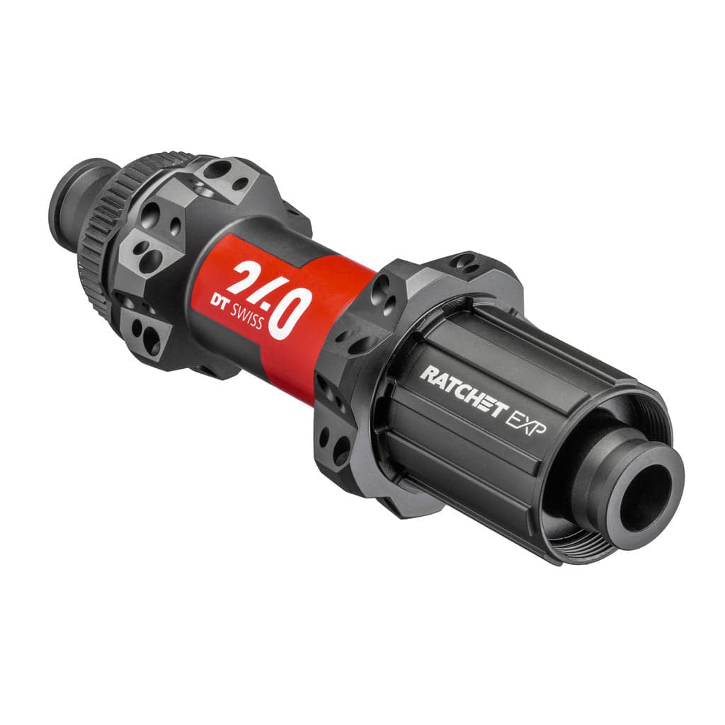 Achternaaf DT Swiss 240 Straightpull SH 10-11V EXP ATB Disc CL aluminium zwart 28G 142/12mm voor mountainbikes