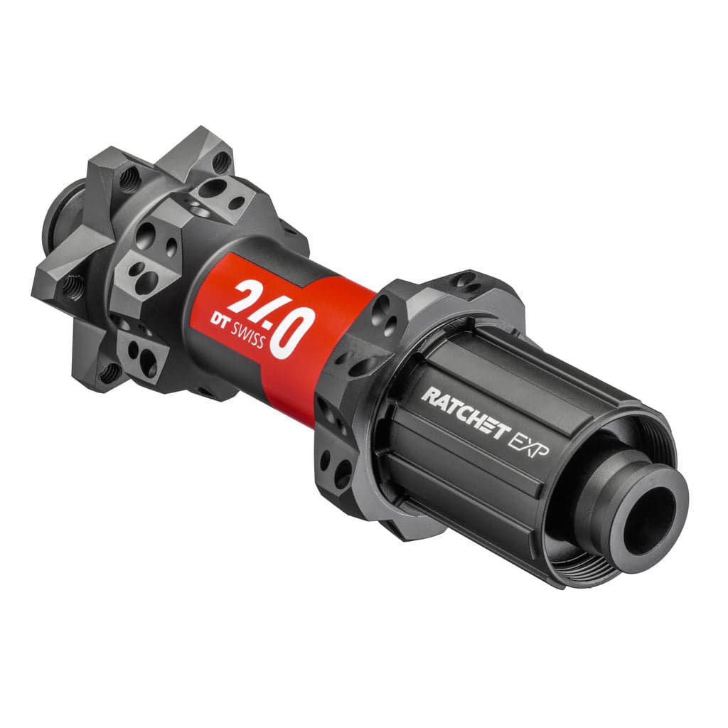 Achternaaf DT Swiss 240 Straightpull SH 10-11V EXP ATB Disc IS, aluminium, zwart, 142/12mm, voor mountainbike.