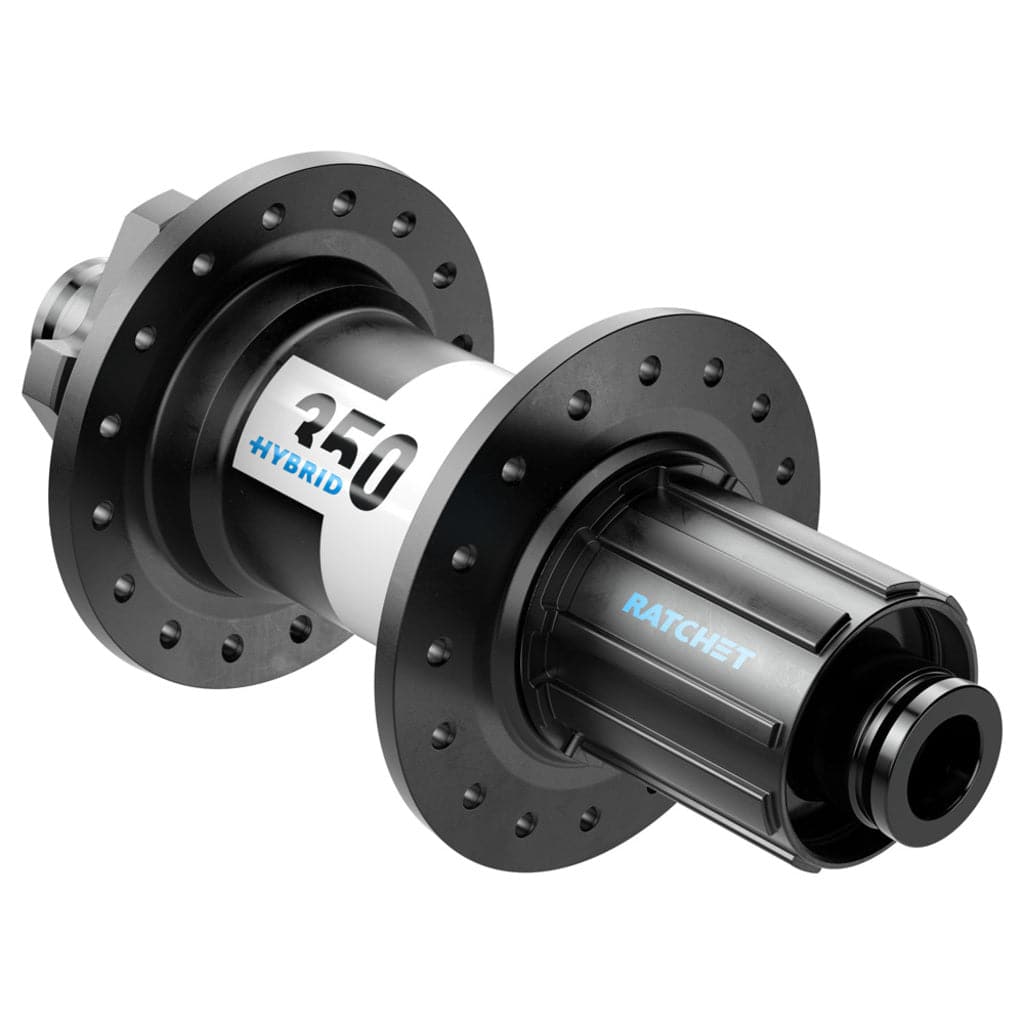 Achternaaf DT Swiss 350 Hybrid SH 10/11V ATB Boost Disc IS van aluminium, zwart, 36g, 148/12mm, voor mountainbikes