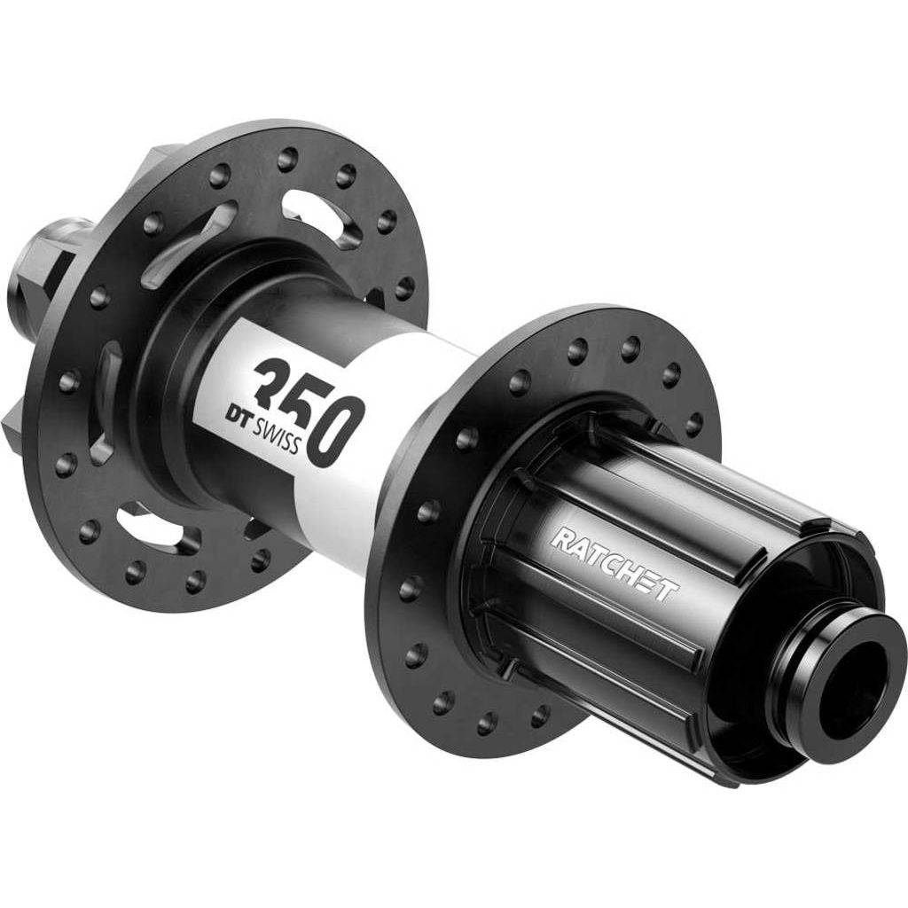 Achternaaf DT Swiss 350 SH 10-11V ATB Boost Disc IS, zwart, aluminium, 148/12mm, voor mountainbike, lichte en stevige achteras