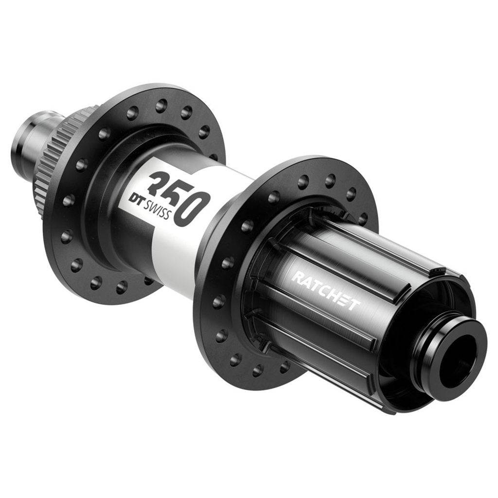 Achternaaf DT Swiss 350 SH 10-11V Race Disc CL aluminium zwart, 142/12mm, voor racefiets met schijfremmen