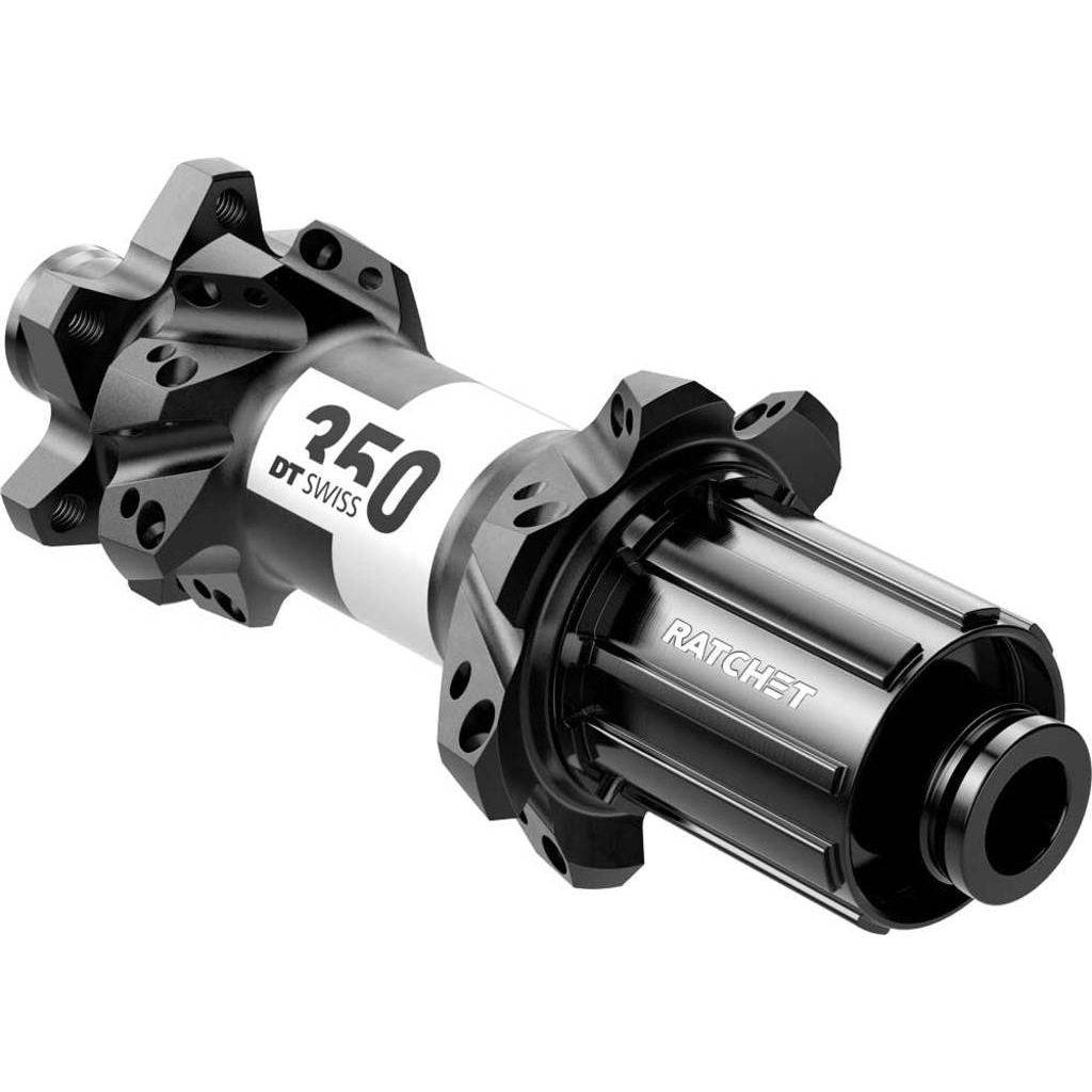 Achternaaf DT Swiss 350 Straightpull SH 10-11V ATB Boost Disc IS, aluminium, zwart, 148/12mm, 28g, voor mountainbikes