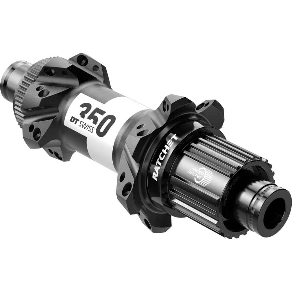 Achternaaf DT Swiss 350 Straightpull SH 12V ATB Boost Disc CL aluminium zwart 28G 148/12mm, geschikt voor mountainbikes