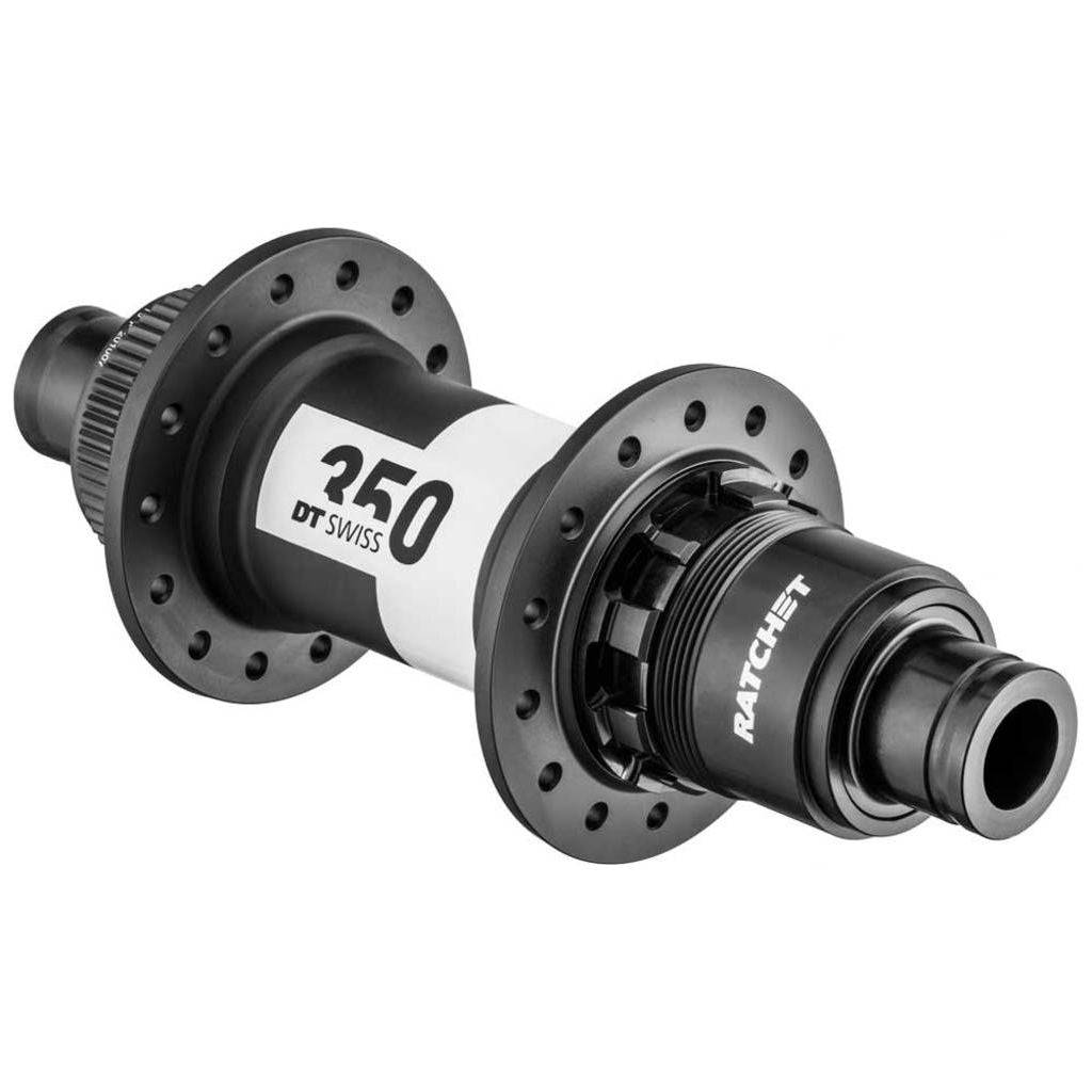 Achternaaf DT Swiss 350 XD 11/12V ATB Boost Disc, aluminium, 32g, 148/12mm, voor mountainbikes, zwart.