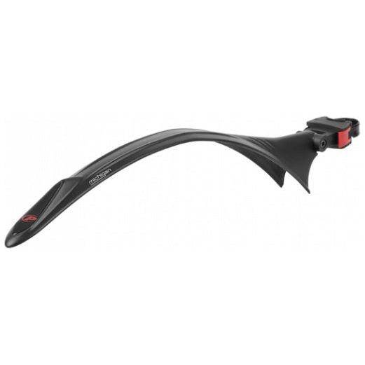 Polisport Michigan achterspatbord voor 28-inch fiets met zadelpenbevestiging, slanke pasvorm, zwart, geschikt voor mountainbike.