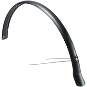 Achterspatbord Eurofender Snello 28 inch, 46 mm breed, geschikt voor fiets, zwart kunststof, zichtbaar op de afbeelding.