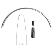 Achterspatbord Eurofender Snello 28 inch, 46 mm breed, zwart kunststof, geschikt voor fietsreparatie en bescherming.