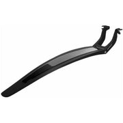Polisport S-Mud lange zwarte achterspatbord voor fiets, flexibel en stevig, geschikt voor mountainbikes en e-bikes.