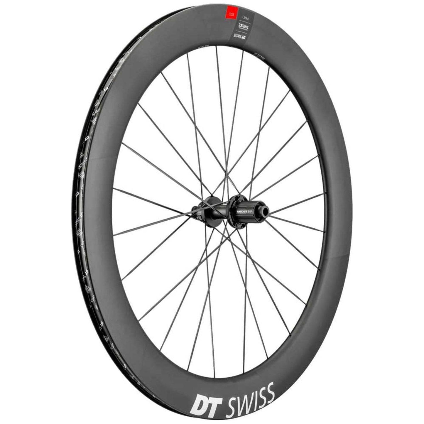 Achterwiel 28" DT Swiss ARC1100 Dicut 62 DB SH 10/11V Disc CL Carbon Zwart - Le coq wielerartikelen