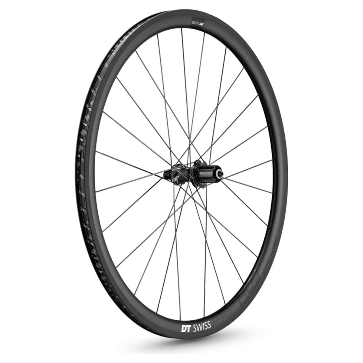 DT Swiss racefiets achterwiel 28 inch Prc1400 Spline 35 SH carbon zwart, lichte en duurzame wielset voor snelheid en prestaties
