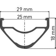 Achterwiel 29 inch DT Swiss XR1700 Spline 25 SH 12V Boost disc aluminium zwart voor MTB fietsen.