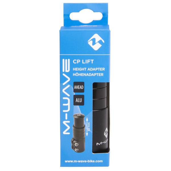 M-Wave Ahead-Pen verlenger 1-1/8" zwart met 4 spacers en Ahead plug voor stuurpennen of voorbouw.