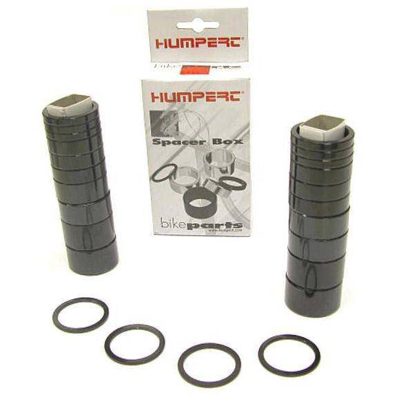 Zwarte Ahead Spacer 1-1/8" accessoire van Ergotec met 20 delige set op een fiets.