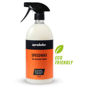 Biologische Airolube Speedwax wax-emulsie voor smeermiddelen, zichtbaar in de afbeelding met flacon en reiniger.