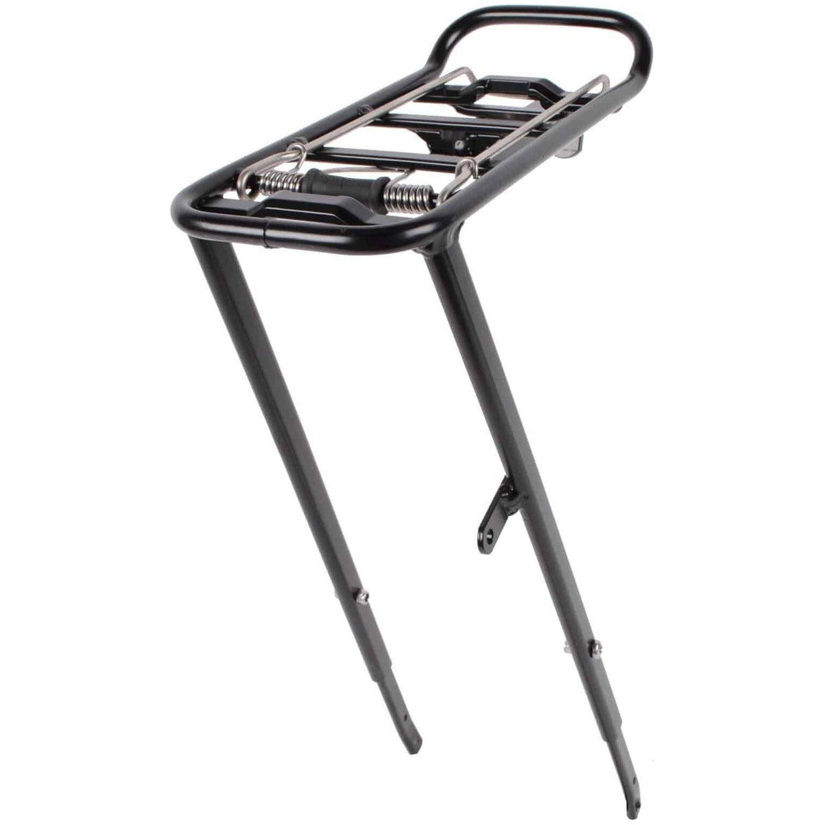 Zwarte Atran Velo Voordrager AVS Tour voor fiets, stevig en geschikt voor bagage en accessoires.