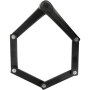 Zwart Axa vouwslot van 85 cm met stevige beugel, ideaal voor fietsbeveiliging, zichtbaar in de afbeelding.