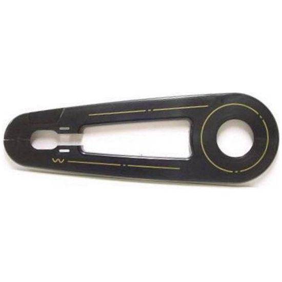 Zwarte Axa VS kettingscherm voor 26/28-inch fietsen, beschermt de ketting en versiering in ABS kunststof.