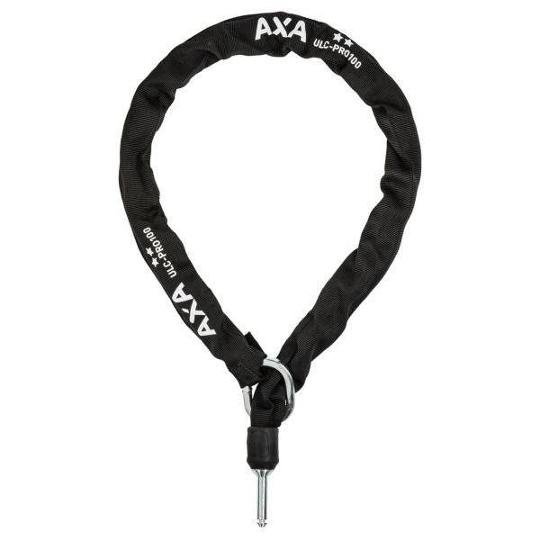 Axa ULC Pro insteekketting van 100 cm voor fiets, zwart, met stevige metalen schakels, geschikt voor professionele fietsreparaties.