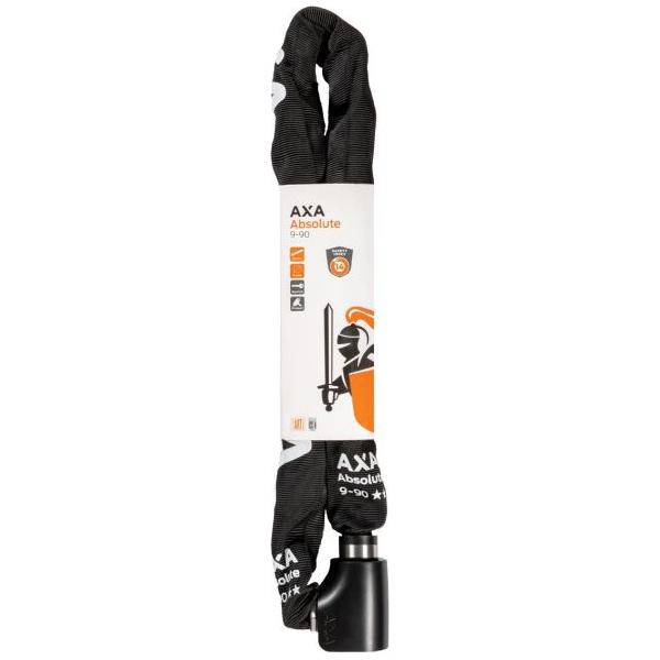 Axa Kettingslot Absolute 9-90 Met Polyester Hoes - Zwart - Le coq wielerartikelen