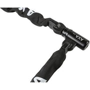 Zwart Axa Linq 180 kettingslot van 9,5 mm met polyester hoes, geschikt voor fietsbeveiliging, ART 2 gecertificeerd.