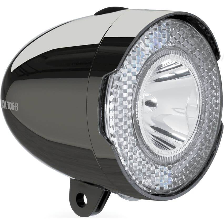Axa Koplamp 706 15 Lux Batt Dark Chrome - Le coq wielerartikelen