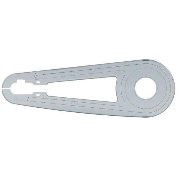 Axa VS kettingscherm 26/28 inch, donker smoke polycarbonaat, beschermt de ketting op een fiets.