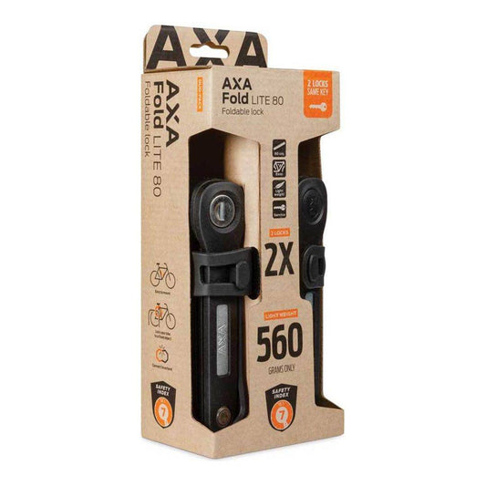 Axa Vouwslot Fold Lite 80cm Zwart - Le coq wielerartikelen