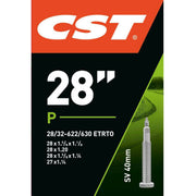 CST binnenband 28 inch, 28x1-1/8 tot 1-1/4, 120mm SV ventiel, voor fietsbanden, zichtbaar in de afbeelding