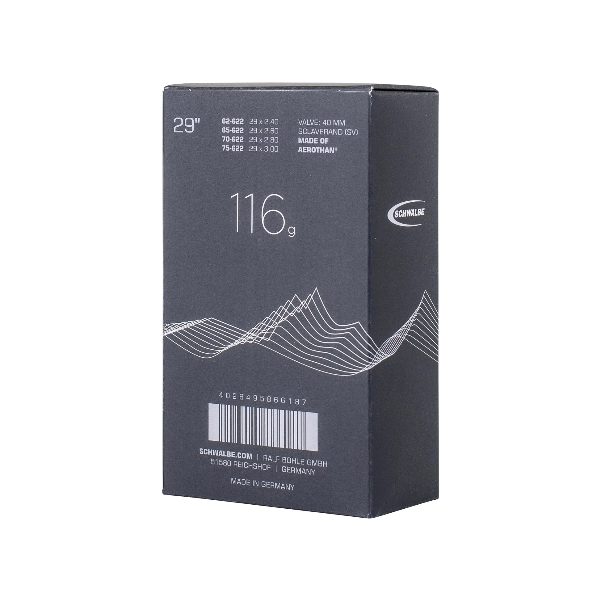 Binnenband 29" Schwalbe Aerothan SV19FE 29x250-300 SV 40mm - Le Coq Wielerartikelen