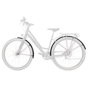 Zwart SKS Bluemels Stripes spatbordenset voor 28-inch fietsen, beschermt tegen water en vuil tijdens het fietsen.