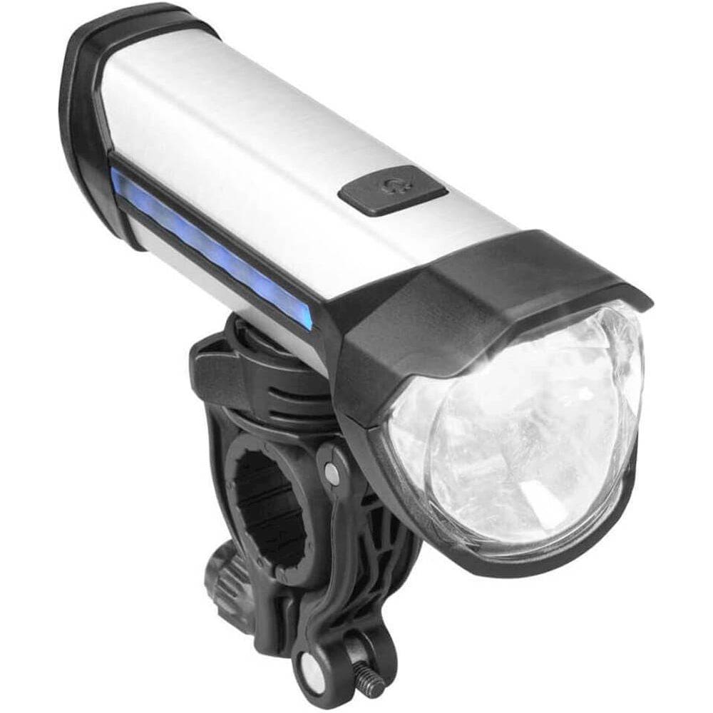 Busch & Müller Ixon Rock USB koplamp met 100 lux, heldere witte LED-verlichting voor fietsverlichting.