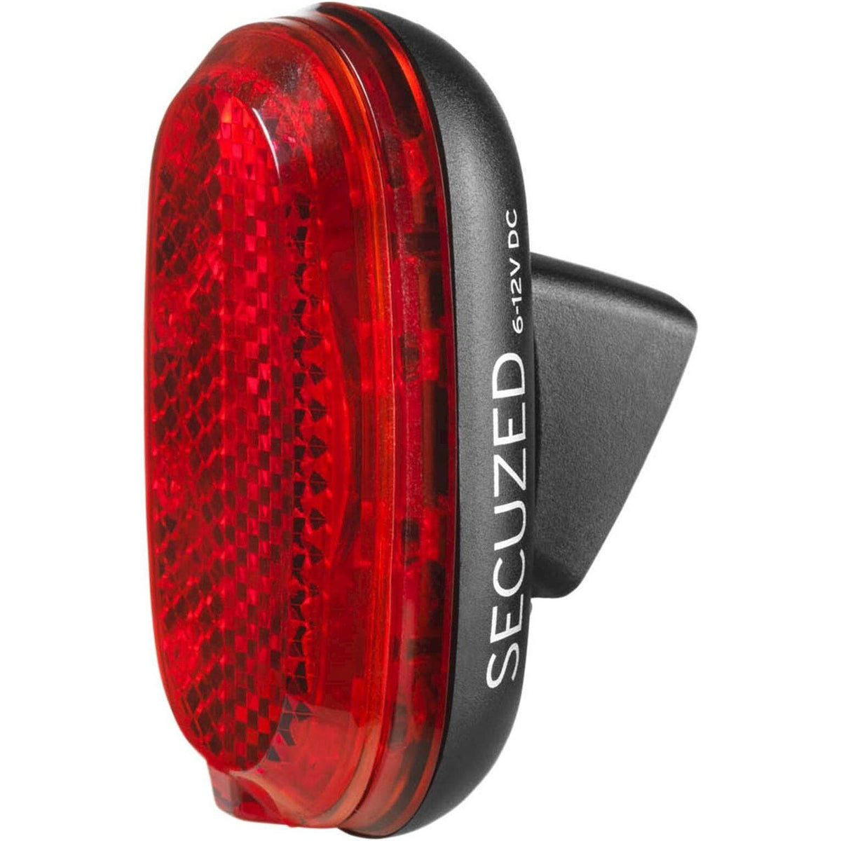 Busch & Müller achterlicht Secuzed Brex E met remlicht en 6-50V aansluiting, zichtbaar op de fiets in de afbeelding.