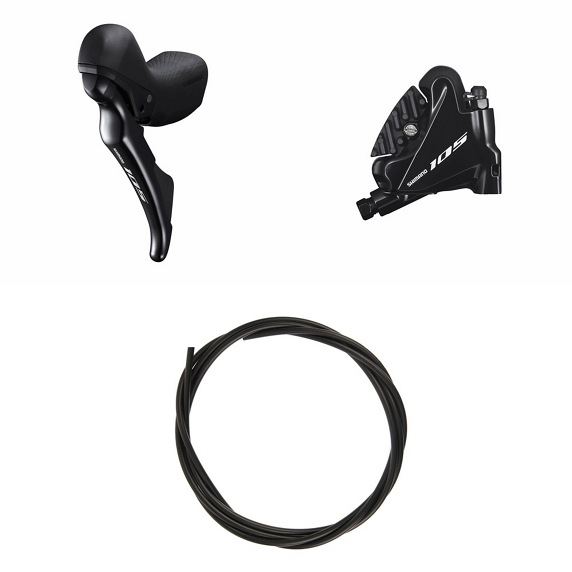 Shimano Scheibenbremsensatz (Vorne) 2-fach 105 R7020 / R7070 Flat Mount - Schwarz