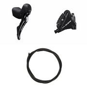 Shimano 105 R7020/R7070 hydraulische schijfremset voor racefiets met flat mount, inclusief remhendels en remmen.
