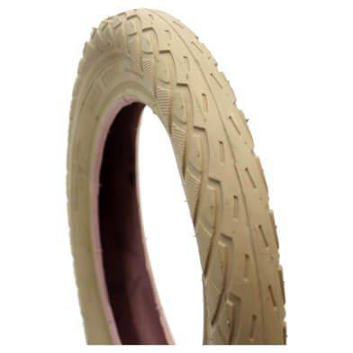 Beige Deli Tire buitenband voor stadsfiets, maat 12 1/2 x 2 1/4, zichtbaar op de afbeelding.