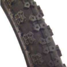 Zwarte Deli Tire buitenband S-101 voor BMX, 16 x 1.75, toont het profiel en de textuur van de band.