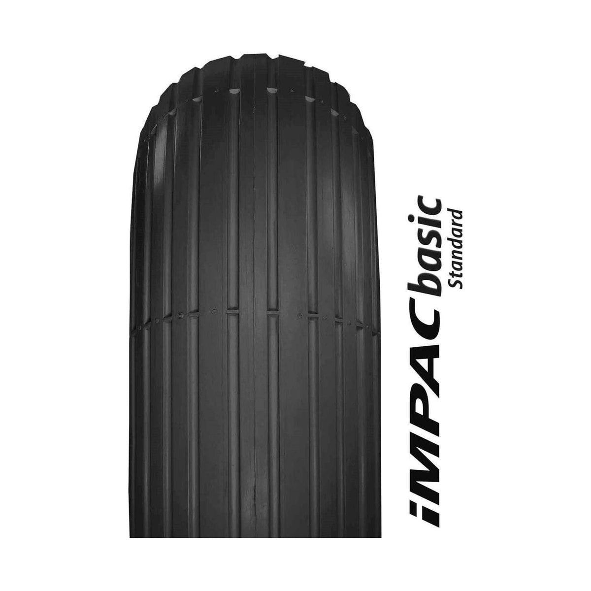 Zwarte Impac Impac Buitenband IS300 400 x 8 voor stadsfiets, zichtbaar op de afbeelding.