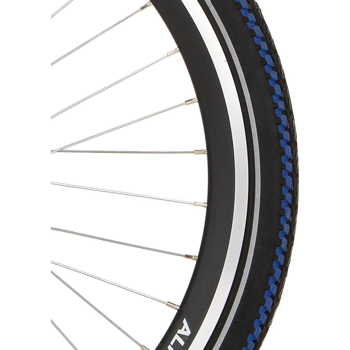 Deli Tire stadsfiets buitenband SA-282 24x1.95 zwart met blauwe streep en reflectie, geschikt voor stadsfietsen.