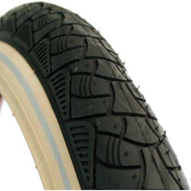 Deli Tire stadsfiets buitenband SA-238 24x2.125 crème met reflectie, geschikt voor stadsfietsen, zichtbaar in de afbeelding