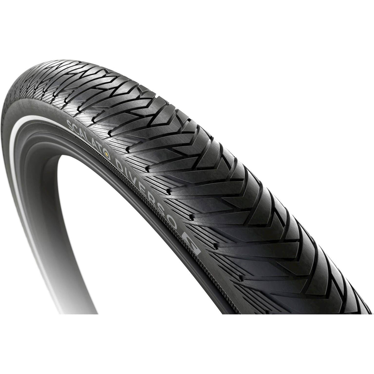 Scalato stadsfiets buitenband Diverso S 27.5x2.40 zwart met reflectie, geschikt voor stads- en comfortfietsen