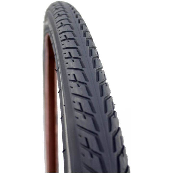 Deli Tire buitenband Sa-209 28x1.75 voor stadsfiets, grijs met reflectie, zichtbaar op de fiets.