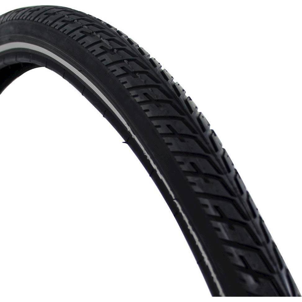 Deli Tire stadsfietsband SA-209 28x1.75 met reflectie, geschikt voor buitengebruik en voorzien van reflectie voor zichtbaarheid.