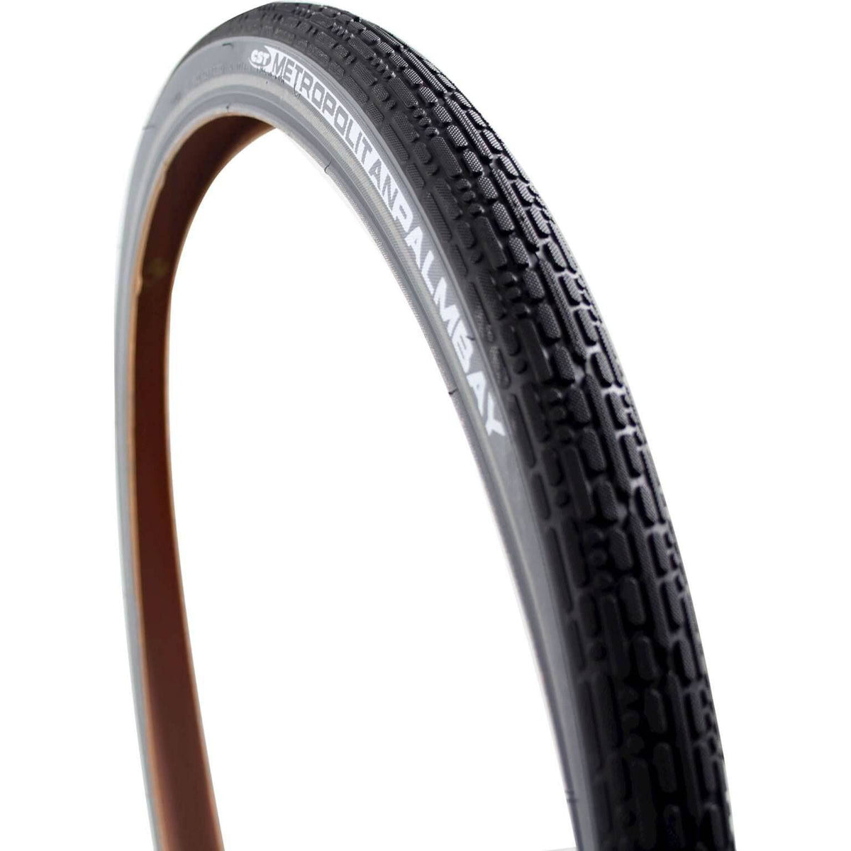 CST stadsfietsband 28x2.00 Palmbay zwart/grijs met reflector, geschikt voor buitengebruik en stadsfietsen.