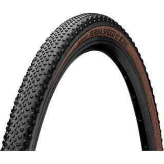Continental Terra Speed gravelband zwart en transparant, geschikt voor buitengebruik, zicht op het profiel en de kleur.