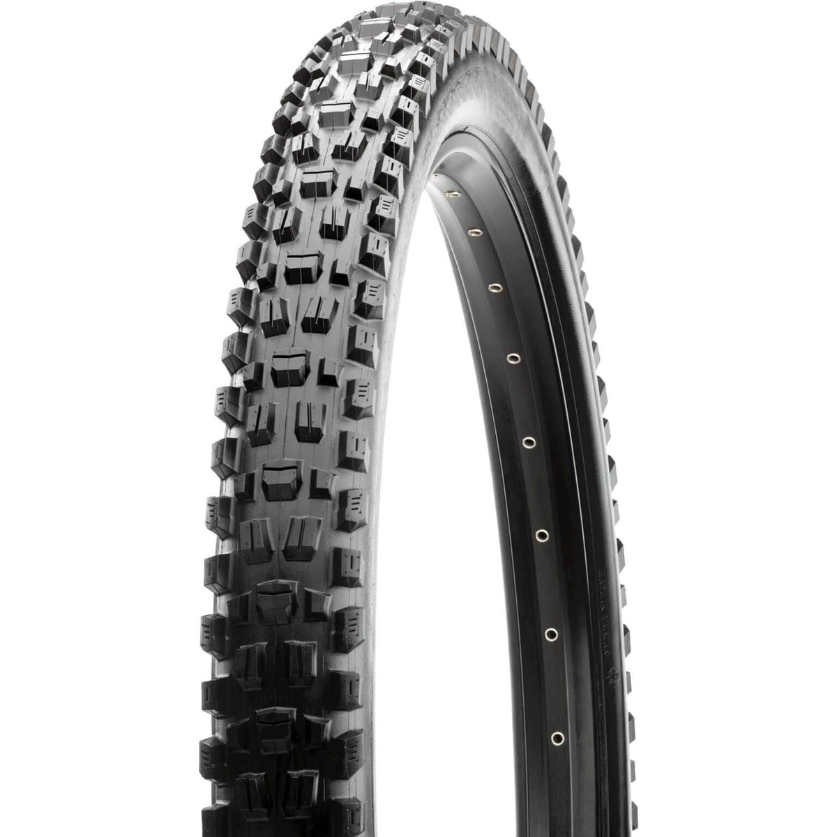 Maxxis MTB banden Btb Assegai Exo+ 27,5 x 2,50 vouwband voor mountainbiken, zicht op het profiel en het merk.