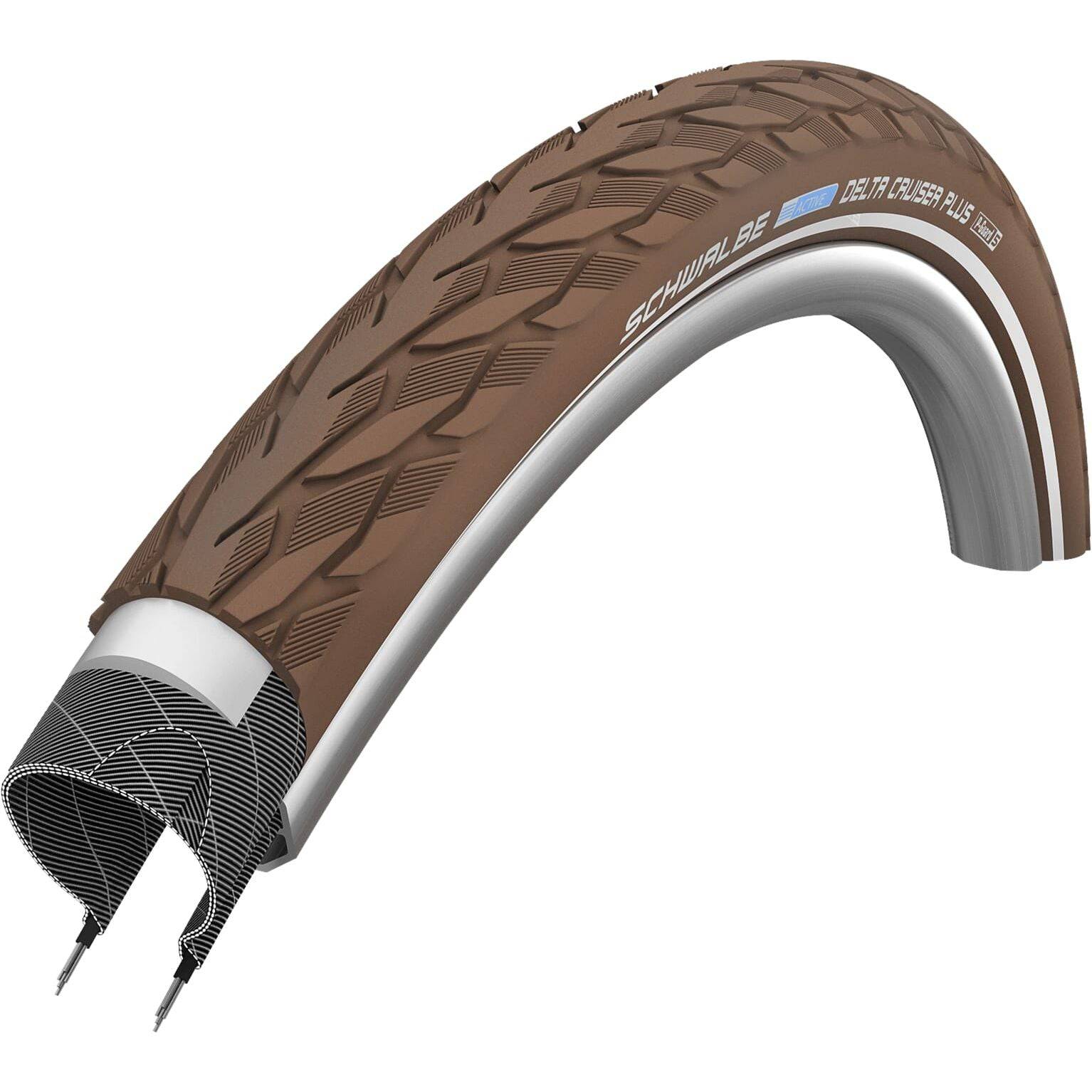 Schwalbe Buitenband Delta Cruiser Plus 28 X 1.40 Bruin Reflectie - Le Coq Wielerartikelen