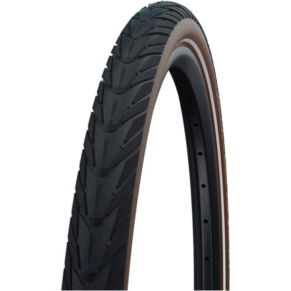 Schwalbe Energizer Plus 28x1.75 stadsfiets buitenband met zwarte en koffie kleur, reflectie, geschikt voor stadsfietsen