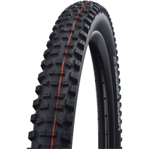 Zwarte Schwalbe Hans Dampf Addix Soft MTB vouwband 26x2.35 inch met profiel voor trailrijden, zichtbaar op de afbeelding